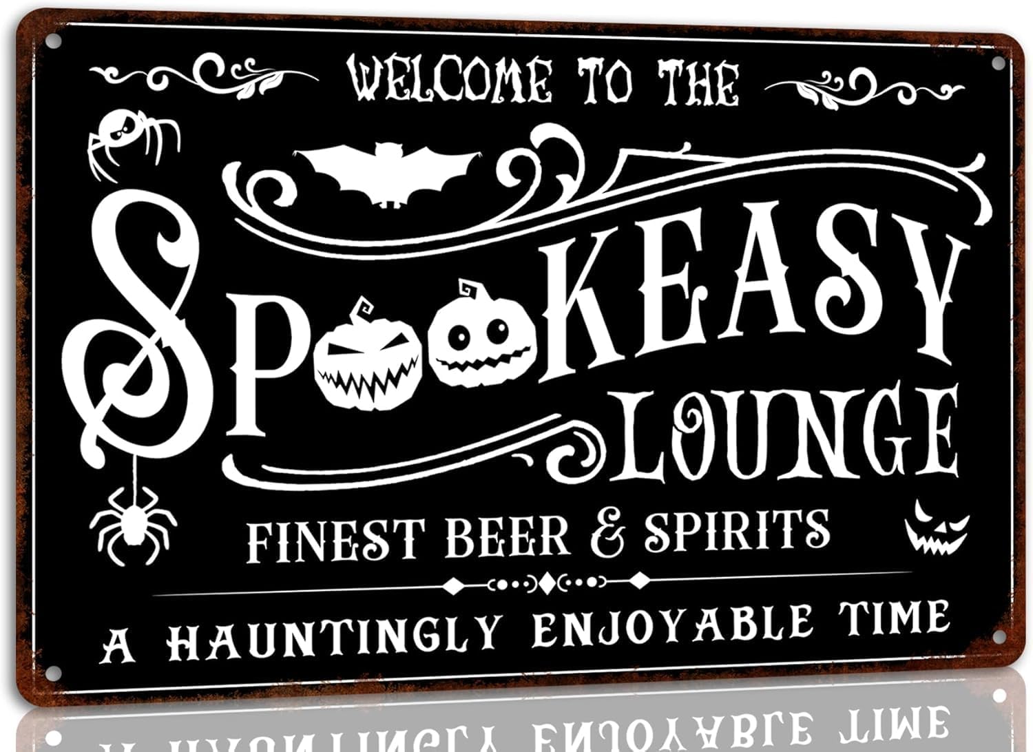 Home Bar Lounge - لافتة معدنية من الألومنيوم بتصميم Spookeasy