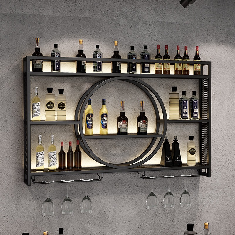 Home Bar Shelves - رف نبيذ للبار، خزانة نبيذ مثبتة