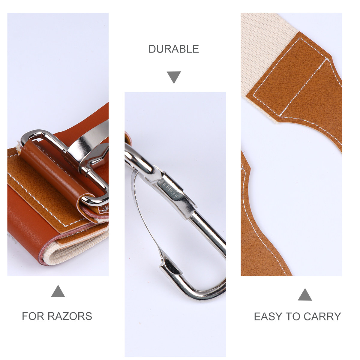 Home Barber - حزام شحذ مزدوج الطبقات مدعوم بالقماش