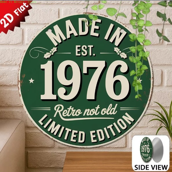 Home Bar Signs - لافتة معدنية مستديرة مسطحة ثنائية الأبعاد