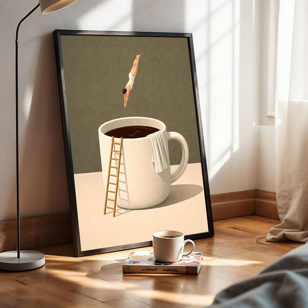لوحة فنية بدون إطار لعشاق القه - مراجعة Home Bar And Coffee وسعره