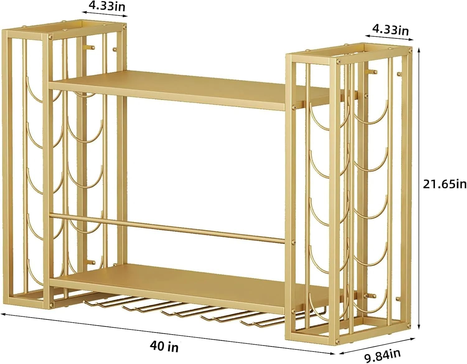 حامل زجاجات النبيذ المثبت على  - مراجعة Home Bar Shelf وسعره